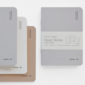 тетрадкa Open Notes кремава хартия 100g, к-кт 3бр A6 32 листа, точки